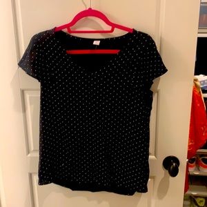 Black polka dot blouse